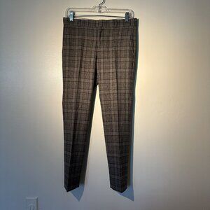 Banana Republic Ryan Plaid Wool Pant Size 2P Brown